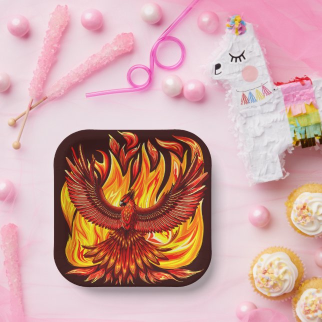 Assiettes En Carton Phoenix mythologique immortelle Créature (Fête)