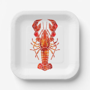 Assiettes En Carton Phomard polygonal rouge