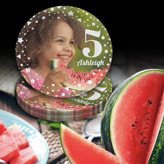 Assiettes En Carton Photo 5Anniversaire Plaque papier