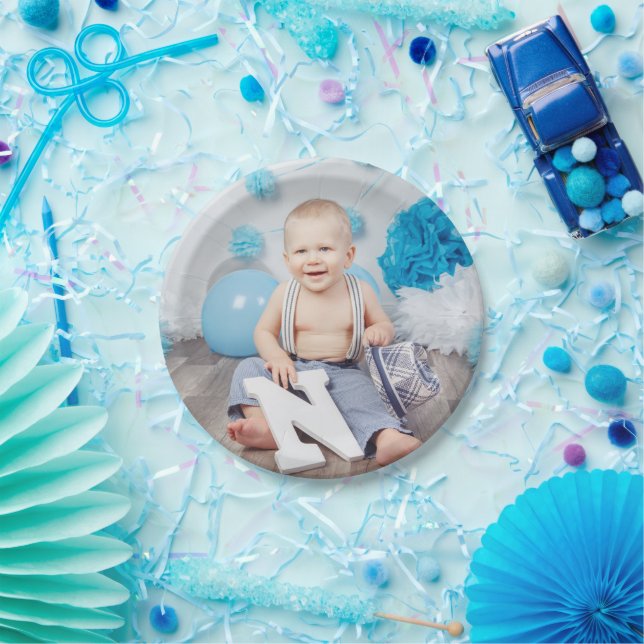 Assiettes En Carton Photo Anniversaire de enfant personnalisée (Fête)