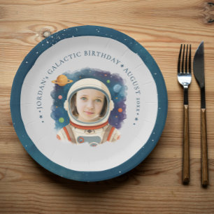 Assiettes En Carton Photo d'astronaute mignon Planètes Galaxie Univers