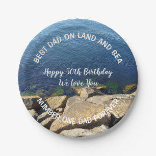 Assiettes En Carton Photo de Deep Blue Ocean Best Dad 50th Birthday