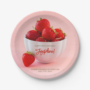 Assiettes En Carton Photo de fraise rouge Anniversaire Brunch d'été Jo