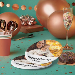 Assiettes En Carton Photo de maman d'anniversaire sur mesure