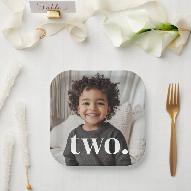 Assiettes En Carton Photo du 2e anniversaire - deux (Mariage)