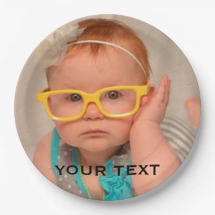 Assiettes En Carton Photo Famille de bébé mignonne