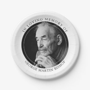 Assiettes En Carton Photo Minimaliste Noir Blanc En Mémoire Amoureuse