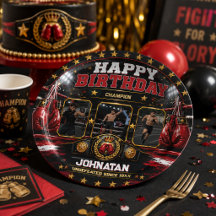 Photo personnalisé de boxe Anniversaire Champion P