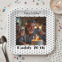 Photo personnalisé Papa 70 ans Anniversaire à pois