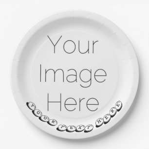 Assiettes En Carton Photo personnalisé & Texte Fête Mariage, anniversa