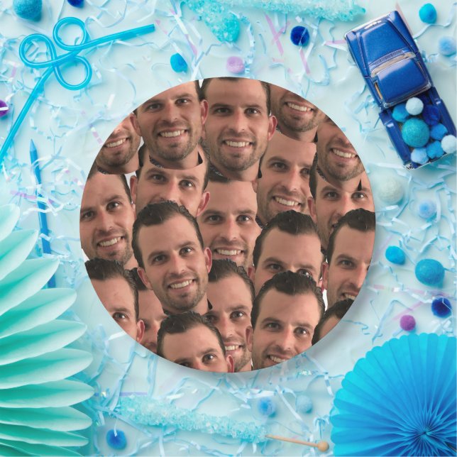 Assiettes En Carton Photo personnelle Visage photo unique Anniversaire (Fête)