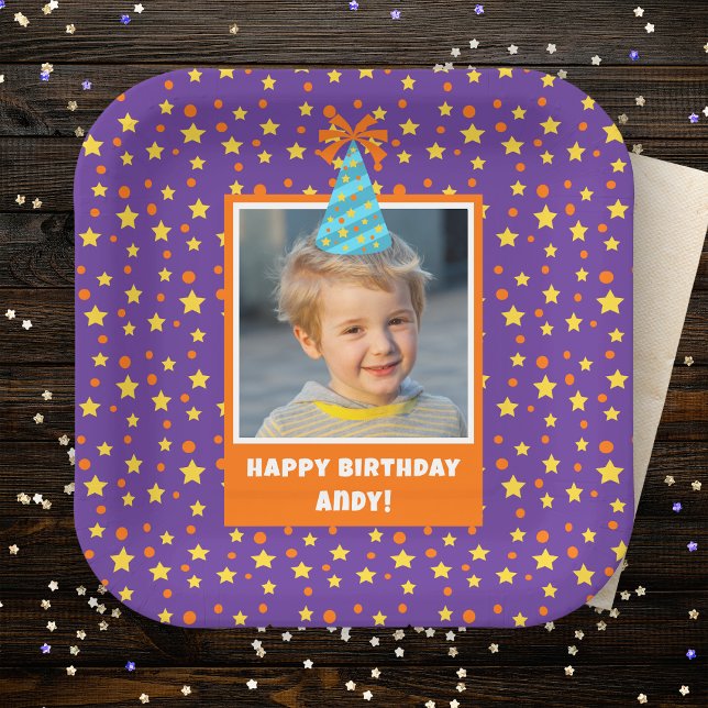 Assiettes En Carton Photo pour enfant personnalisée Joyeux anniversair (Créateur téléchargé)