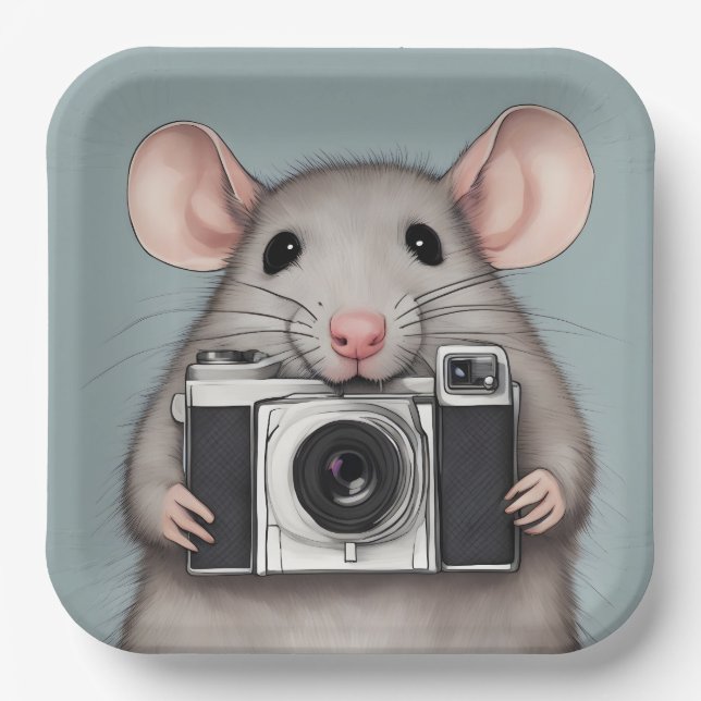Assiettes En Carton Photographe de Cute Rat (Recto)
