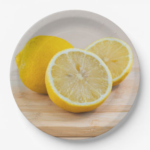 Assiettes En Carton Photographie de nature morte de nourriture citrine