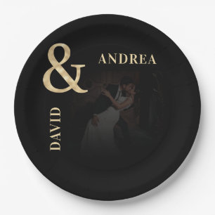 Assiettes En Carton Photographie sombre et orange noir Mariage noir