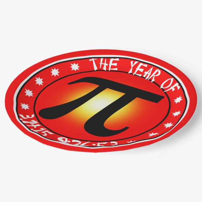 Assiettes En Carton Pi Day - Année de Pi 3/14/15 9:26:53 (Angle)