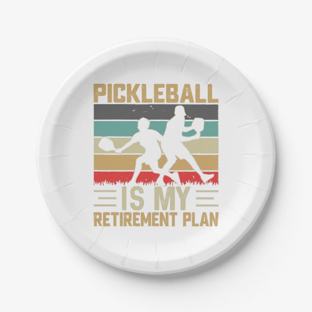 Assiettes En Carton Pickleball Est Mon Plan De Retraite Drôle Pickleba (Devant)