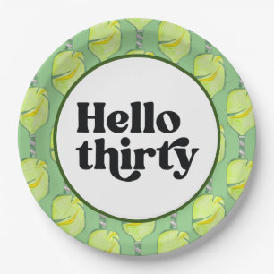 Assiettes En Carton Pickleball Party 30e anniversaire avec bière