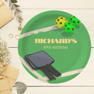 Assiettes En Carton Pickleball Thème Sport Diner Anniversaire Fête