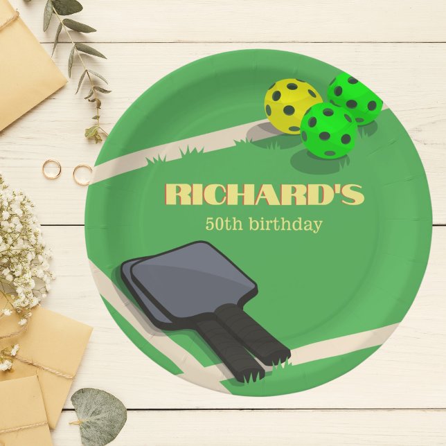 Assiettes En Carton Pickleball Thème Sport Diner Anniversaire Fête (Créateur téléchargé)