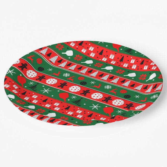 Assiettes En Carton Pickleball Vacances de sueur moche (Angle)