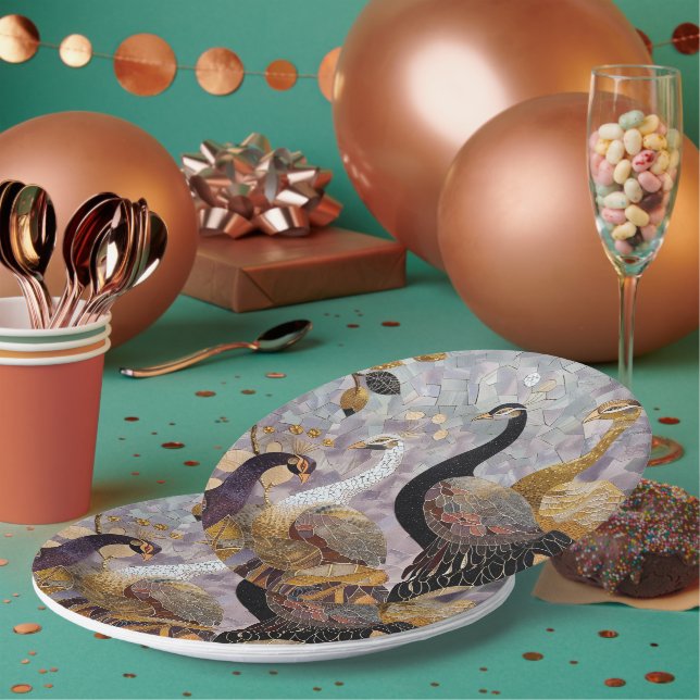 Assiettes En Carton Pics Blanc Or Noël (Multi)