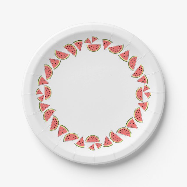 Assiettes En Carton Pièces de pastèque Plaque de papier circulaire (Devant)