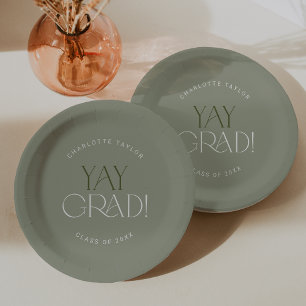 Assiettes En Carton Pied moderne   Green Yay Grad Graduation