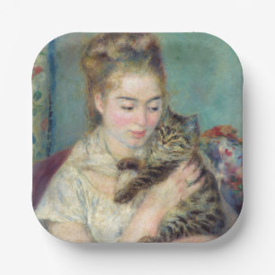 Assiettes En Carton Pierre-Auguste Renoir - Femme au chat