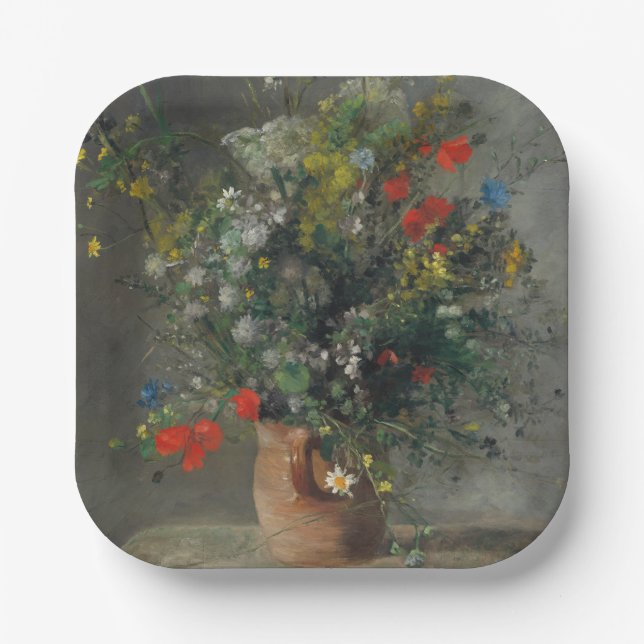 Assiettes En Carton Pierre-Auguste Renoir - Fleurs dans un Vase 1866 (Recto)