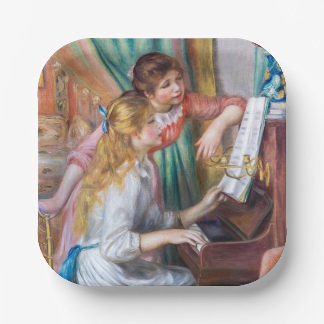 Assiettes En Carton Pierre Auguste Renoir - Jeunes filles au piano (Recto)