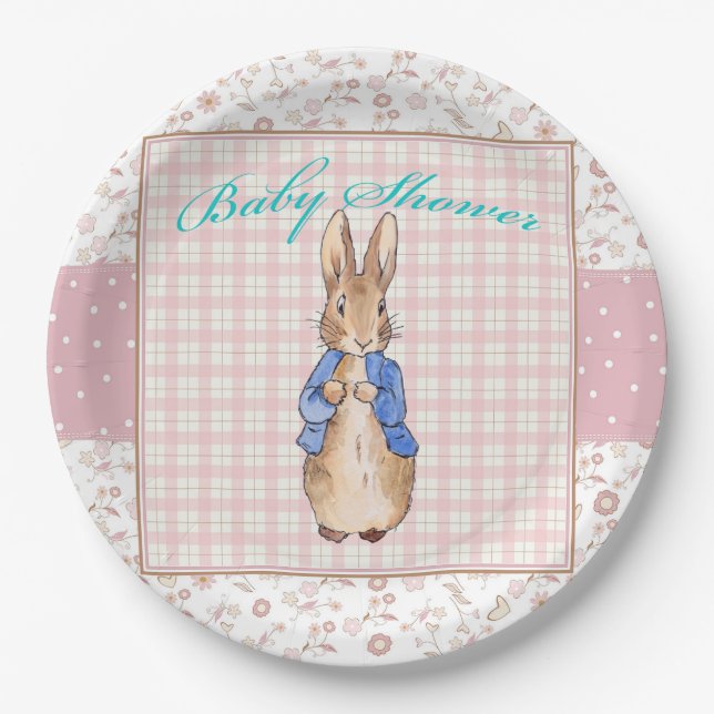 Assiettes En Carton Pierre le lapin Baby shower Napkin (Devant)