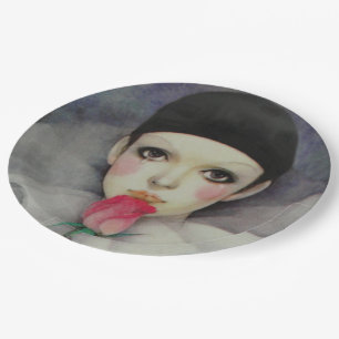 Assiettes En Carton Pierrot, années 1980