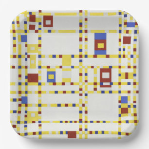 Assiettes En Carton Piet Mondrian Broadway Boogie Woogie Art abstrait