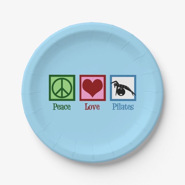 Assiettes En Carton Pilates Peace Love (Devant)