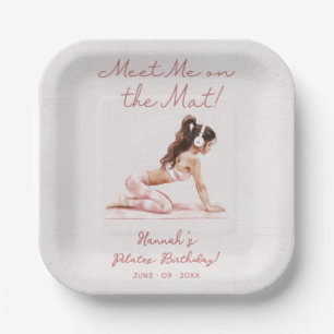 Assiettes En Carton Pilates roses modernes Princesse Anniversaire