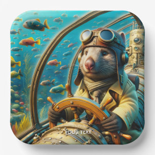 Assiettes En Carton Pilote Wombat mignon Imaginaire sous-marin