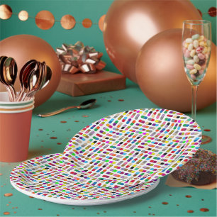 Assiettes En Carton Pilules colorées