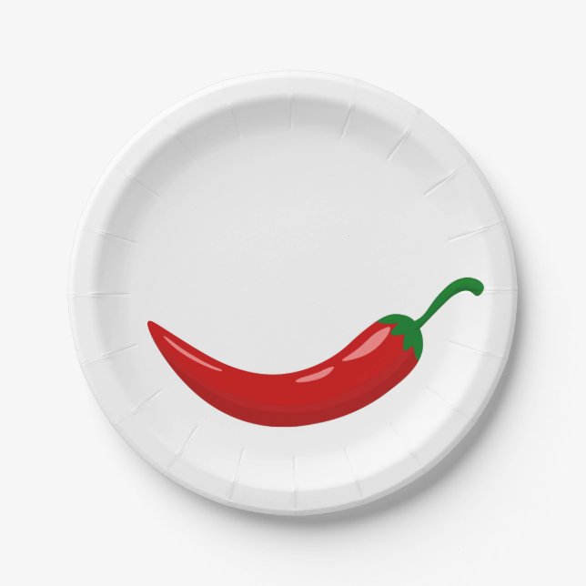 Assiettes En Carton Piments piment chaud rouge (Devant)