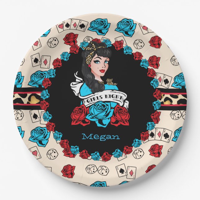Assiettes En Carton Pin-up, Rock-A-Billy (Devant)