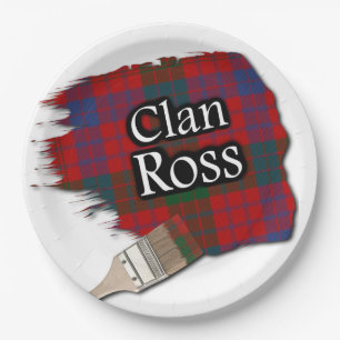 Assiettes En Carton Pinceau de peinture tartan écossais Clan Ross