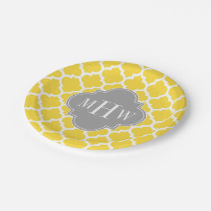 Assiettes En Carton Pineapple Moroccan #5 Dk Gray 3 Première monogrami
