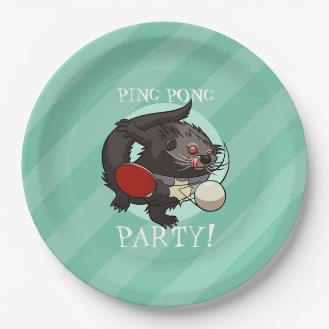 Assiettes En Carton Ping Pong Binturong Tennis Lecteur Bearcat (Devant)