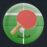 Assiettes En Carton Ping Pong Table Tennis Design Plaques en papier<br><div class="desc">Ping Pong Table Tennis Design Plaque papier avec texte personnalisable.</div>
