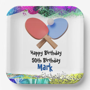 Assiettes En Carton Ping pong tennis de table Anniversaire