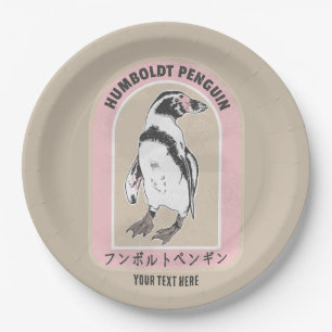 Assiettes En Carton Pingouin de Humbolt écriture japonaise