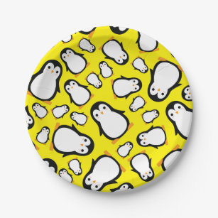 Assiettes En Carton Pingouin mignon Plaques d'hiver 1er anniversaire