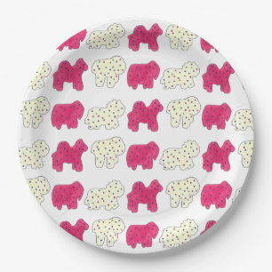 Assiettes En Carton Pink Animal Crackers Cookies Circus Anniversaire