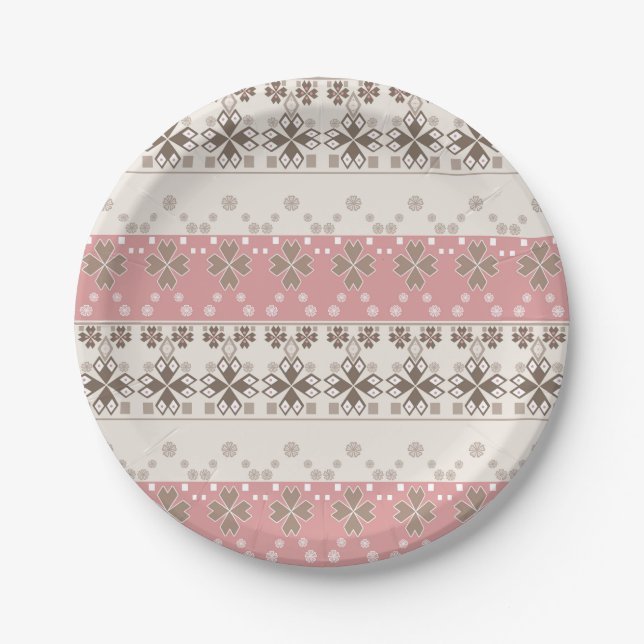 Assiettes En Carton Pink beige (Devant)