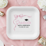Assiettes En Carton Pink Bow Class Of 2026 Graduation Party<br><div class="desc">Looking for a fun way to honor your graduating senior? Our Pink Bow Class Of 2026 Graduation Party Paper Plates are just what you need! These festive plates are customized with the graduate's name and year,  adding a personal touch to your party decorations.</div>